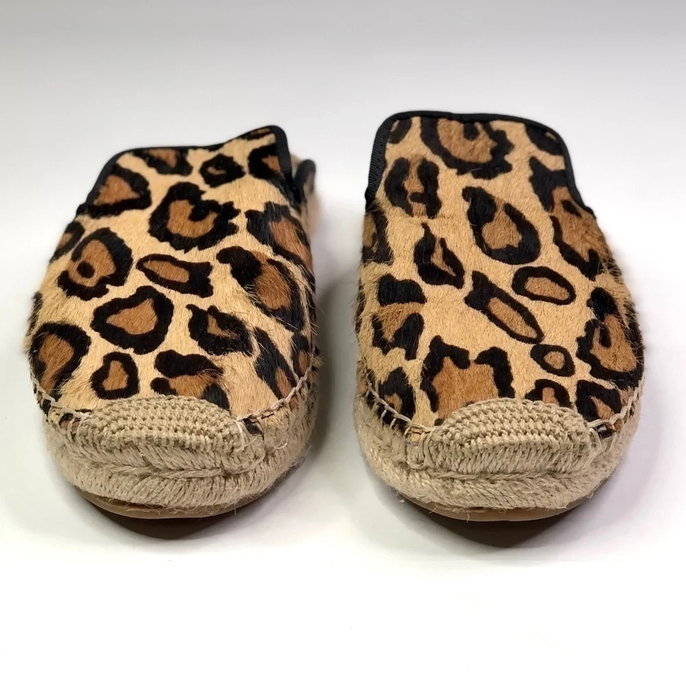 Sam Edelman Kerry calf hair mule espadrilles leopard print 8.5